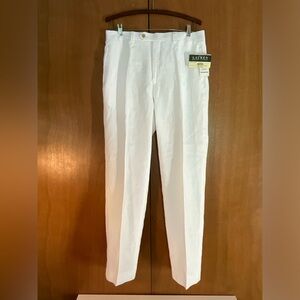 White linen fully lined pants